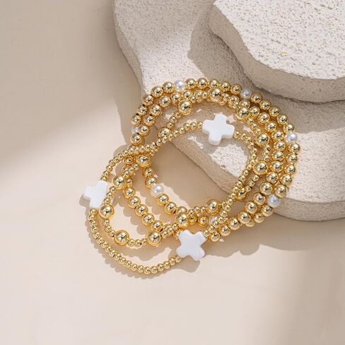 Chunky Gold Bracelets for Women Set 14k Plated Gold Bracelet Stack Trendy Dainty Adjustable Waterproof Bangles Jewelry Gifts in Saudi Arabia