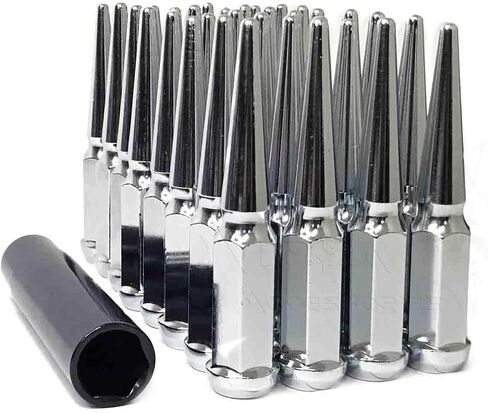 32 Chrome Spike Lug Nuts 3/4" Hex M14x1.5 Fits Ram 2500 3500 Heavy Duty + Key in Saudi Arabia