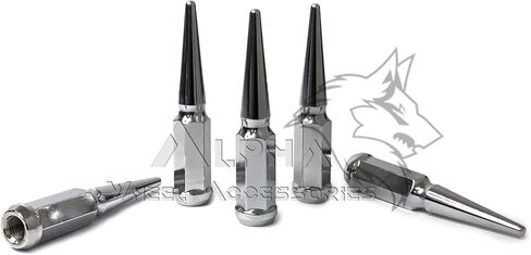 32 Chrome Spike Lug Nuts 3/4" Hex M14x1.5 Fits Ram 2500 3500 Heavy Duty + Key in Saudi Arabia