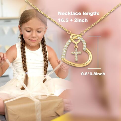Happy 11th 12th 13th 16th Birthday Gifts, Cross Necklace with Birthday Card, Religious Christian Jewelry for Daughter Granddaughter Sister Niece in Saudi Arabia