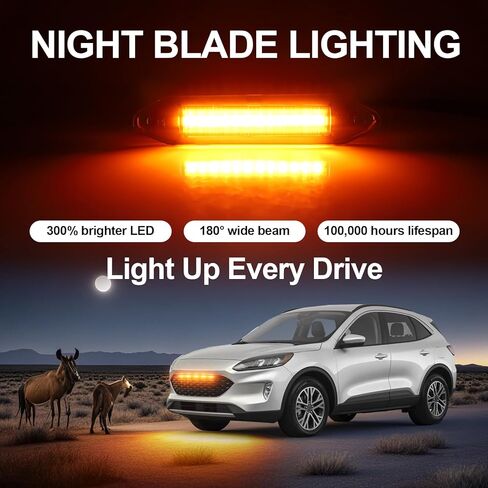 5PCS Front Grill Lights for Ford Escape Accessories 2022 2021 2020 LED Grille Insert Light Bar for S SE SEL Titanium (White) in Kuwait