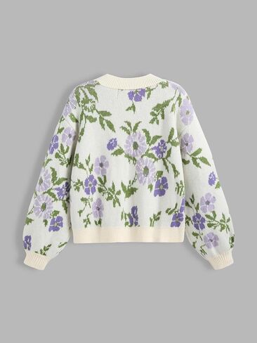 CIDER Tea in The Garden Knit Cardigan: Multicolor, M in Saudi Arabia