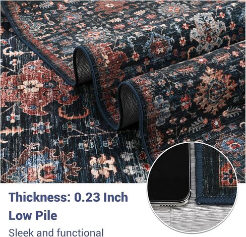 Area Rug 5x7 Washable, Soft Vintage Non-Slip Rug for Living Room Boho Low Pile Large Bedroom Rug, Farmhouse Indoor Floor Carpet Rugs for Dining Room Bedroom, Beige in Saudi Arabia