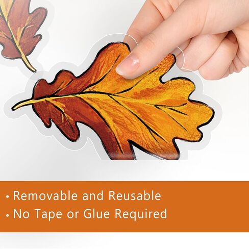 Mfault Thanksgiving Give Thanks Turkey Window Clings 4 Sheets، Fall Harvest Scarecrow Pumpkin Maple Leaves ملصقات الشارات الزينة، الخريف فطيرة التفاح الذرة الجوزة مزرعة ديكور المنزل المطبخ in Saudi Arabia
