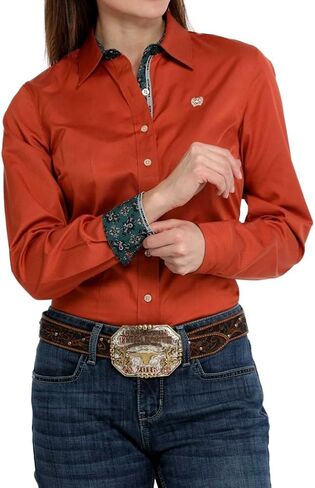 Cinch Women's Copper Tencel Button Down Shirt in Saudi Arabia