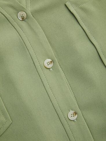 CIDER Collar Pocket Short Sleeve Blouse Curve & Plus in Saudi Arabia