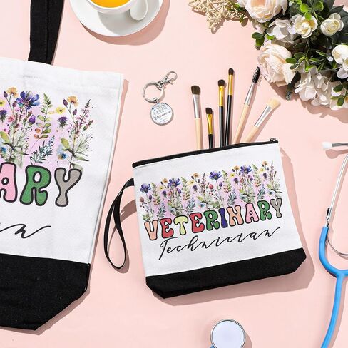 Kacctyen 3 Pcs Social Worker Gifts Fine Canvas Tote Bag Mental Healthy Makeup Cosmetic Bag Psychology Appreciation Keychains OT Gifts for Women Therapists Birthday in Kuwait