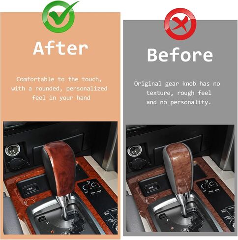 Black Leather Walnut Wood Gear Shift Knob Shifter Compatible with Toyota Land Cruiser 4Runner Sequoia Tundra Tacoma Highlander RAV4 Lexus RX330 RX350 RX400h LX470 LS400 LS430 in Saudi Arabia