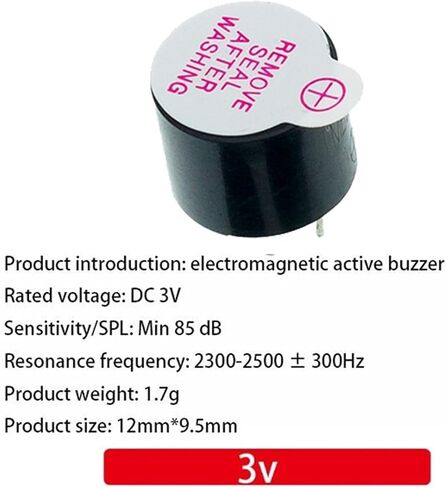 10PCS Active Buzzer 3V/5V/12V/16R TMB12A03 TMB12A05 TMB12A12 Magnetic Long Continous Beep Tone 12095 12 * 9.5mm Mini Speaker(Active Buzzer 3V) in Saudi Arabia