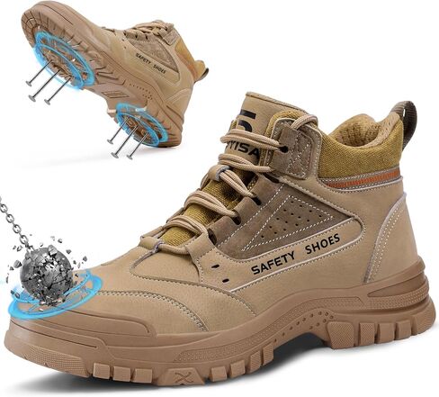 Steel Toe Shoes for Men Lightweight Work Boots for Men Comfortable Steel Toe Boots Industrial Work Shoes Breathable Safety Shoes Construction Steel Toe Sneakers Indestructible Safety Boots in Saudi Arabia