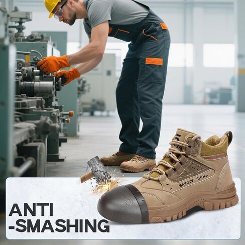 Steel Toe Shoes for Men Lightweight Work Boots for Men Comfortable Steel Toe Boots Industrial Work Shoes Breathable Safety Shoes Construction Steel Toe Sneakers Indestructible Safety Boots in Saudi Arabia