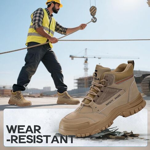 Steel Toe Shoes for Men Lightweight Work Boots for Men Comfortable Steel Toe Boots Industrial Work Shoes Breathable Safety Shoes Construction Steel Toe Sneakers Indestructible Safety Boots in Saudi Arabia