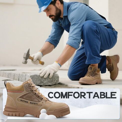 Steel Toe Shoes for Men Lightweight Work Boots for Men Comfortable Steel Toe Boots Industrial Work Shoes Breathable Safety Shoes Construction Steel Toe Sneakers Indestructible Safety Boots in Saudi Arabia