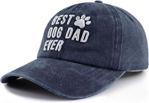 Best Dog Dad Ever Hats for Men, Funny Adjustable Cotton 3D Embroidered Dog Father Baseball Cap in Saudi Arabia