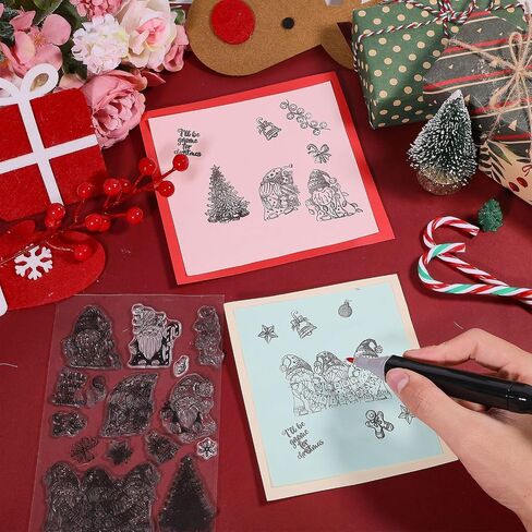 GLOBLELAND Christmas Snowman Clear Silicone Stamps for DIY Card Making Penguin Silicone Transparent Stamp Seal Snowflake Decorative Clear Stamps for Scrapbooking Photo Album Journal Decoration in Saudi Arabia