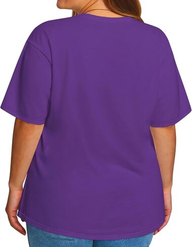 rosemia Plus Size Tshirts for Women Oversized Casual Tees Crewneck Short Sleeves Blouses in Saudi Arabia
