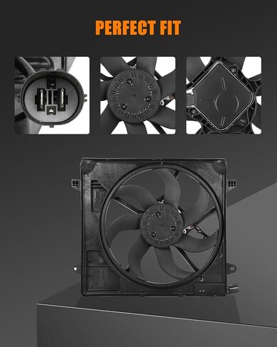 Black Radiator Cooling Fan for Jeep for Wrangler 2012-2017 Electric Cooling Fan Replace 624080 6010277 76366 621-601 in Saudi Arabia