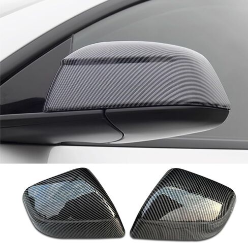 لـ Tesla Model 3 غطاء حماية مرآة الرؤية الخلفية، غطاء مرآة جانبية ملحقات خارجية مناسبة لـ Tesla Model 3 2017-2024 (نموذج 3-نمط ألياف الكربون غير اللامعة) in Kuwait