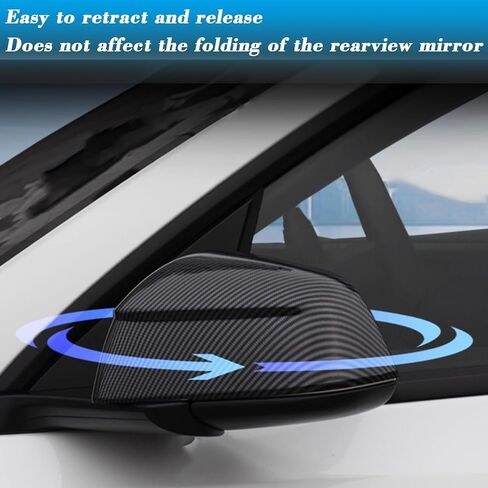 لـ Tesla Model 3 غطاء حماية مرآة الرؤية الخلفية، غطاء مرآة جانبية ملحقات خارجية مناسبة لـ Tesla Model 3 2017-2024 (نموذج 3-نمط ألياف الكربون غير اللامعة) in Kuwait