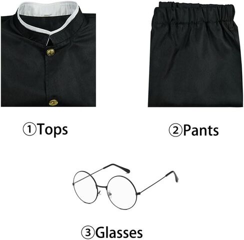Anime Costume Cosplay Black School Uniform Outfits with Glasses Halloween in Saudi Arabia