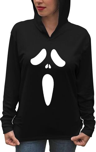 هالوين اليقطين الوجه كم طويل المرأة الخزعبلات الأزياء هوديي التي شيرت البلوز القمم in Kuwait