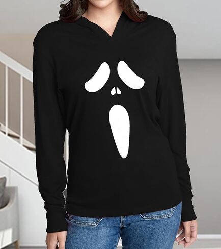 هالوين اليقطين الوجه كم طويل المرأة الخزعبلات الأزياء هوديي التي شيرت البلوز القمم in Kuwait