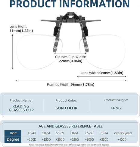 نظارات قراءة قابلة للطي للجنسين - عدسات مكبرة بدون إطار مع حجب الضوء الأزرق in Kuwait