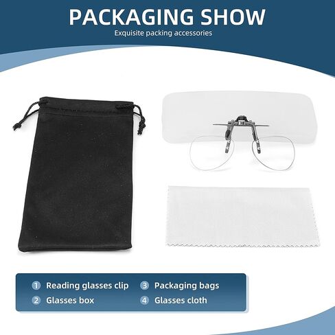 نظارات قراءة قابلة للطي للجنسين - عدسات مكبرة بدون إطار مع حجب الضوء الأزرق in Kuwait