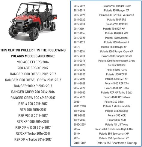 أداة سحب القابض متوافقة مع Snowmobile Polaris AXYS PRO RMK ASSAUL RZR XP Ranger 900، General 4 1000 XP، Scrambler، Sportsman، Snowmobile 500 600 700 800 850 900 1000 OEM # 2872085 2875567 in Saudi Arabia