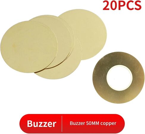 20PCS Piezoelectric Ceramic Wafer Plate Dia 35MM 50MM Piezo Buzzer Copper Sheet with Copper Wire, for Speaker(Wire-buzzer-50mm) in Saudi Arabia
