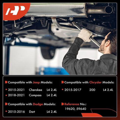 محول حفاز مشعب العادم الأمامي الممتاز مع مجموعة حشية تناسب مباشرة متوافق مع جيب شيروكي 2015-2021، كومباس 2018-2021 وكرايسلر 200 2015-2017 ودودج دارت، 2.4 لتر، وكالة حماية البيئة. متوافق in Saudi Arabia