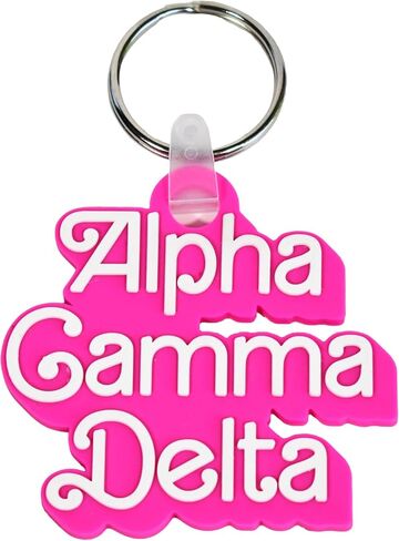 Sorority Shop Alpha Gamma Delta Keychain - Retro Dolly Sorority Name Design in Saudi Arabia