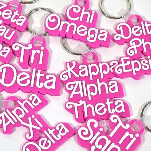 Sorority Shop Alpha Gamma Delta Keychain - Retro Dolly Sorority Name Design in Saudi Arabia