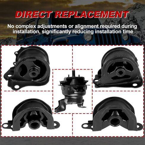 مجموعة محرك محرك MOTION و MATTER MOUNT A6502 A6520 A6556 A6506 A6526 متوافق مع Honda Civic 1.6L Auto Trans 1996-2000 (مجموعة من 5) in Kuwait