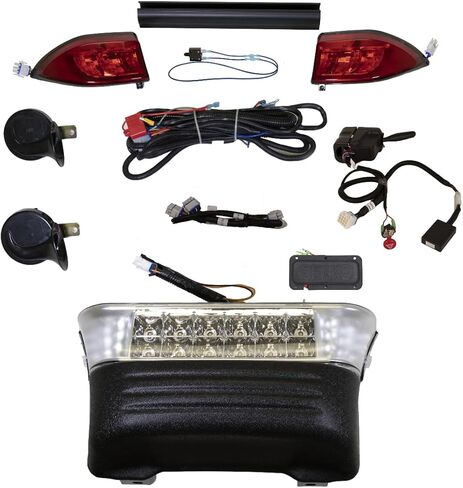 مجموعة إضاءة LED فاخرة من PROFX لعربة الجولف الكهربائية لنادي السيارات (2008.5-Up) - تتضمن شريط المصباح الأمامي، والأضواء الخلفية، وإشارات الانعطاف، وأضواء الخطر، ووسادة الفرامل، والقرن in Kuwait