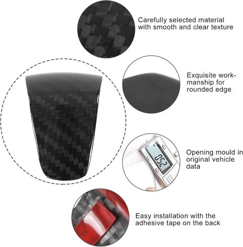Ymiko Carbon Fiber Gear Shift Knob Trim Cover Sticker Car Gear Shift Knob Cover Replacement for 2015-2018 in Saudi Arabia