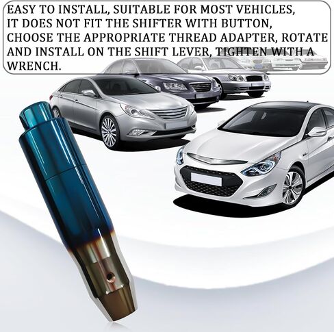 Car Modified Gear Lever with Adapter, 5.7" Automatic Shift Knob Easy Grip Alloy Shift Knob, Gear Shifting Smooth Operation Long Handl, Universal for Automatic Transmission Cars (Multicolor) in Saudi Arabia