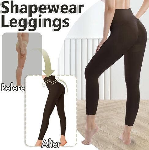 +MD Shapewear for Women Tummy Control Seamless High Waisted Light Compression Footless Tights Leggings in Kuwait