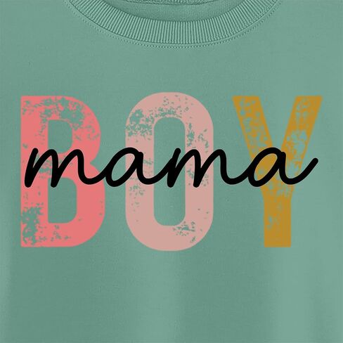 Boy Mama Sweatshirt Women Boy Mom Crewneck Long Sleeve Graphic Sweatshirts Funny Mama Shirts Pullover Tops in Saudi Arabia