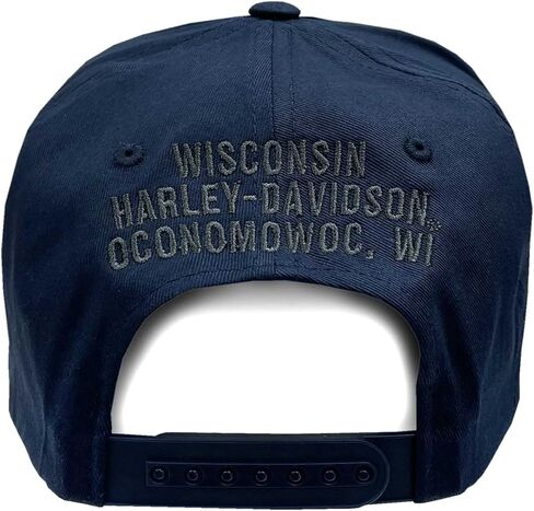 قبعة بيسبول Harley-Davidson الرجالية Shield H-D Patch Curved Bill Snapback - أزرق داكن in Kuwait