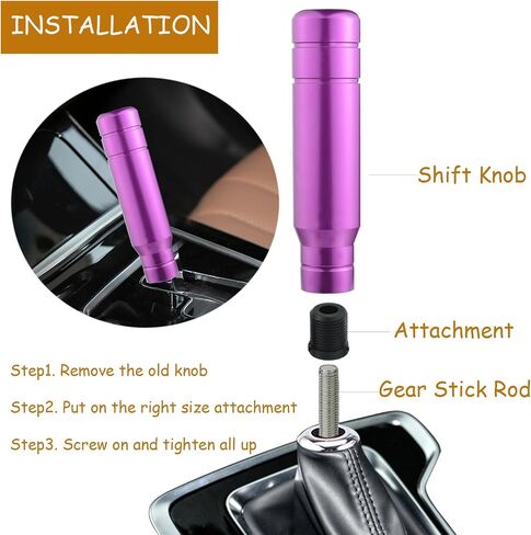 Purple Shifter Knob 5" Long Gear Stick Handle Weighted Car Gear Shift Lever Head for Most Manual Transmission Vehicles in Saudi Arabia