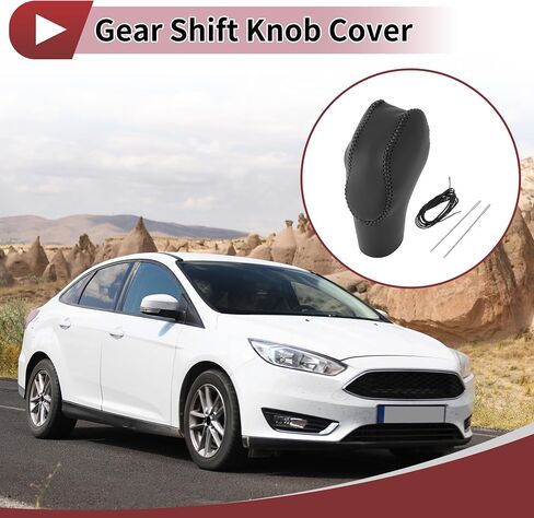1 Pc Gear Shift Knob Cover for Ford Focus 2012-2018 Stick Shifting Handle Protector Black Faux Leather in Saudi Arabia