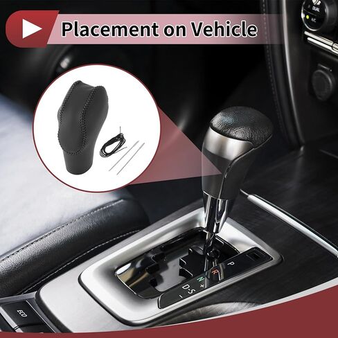 1 Pc Gear Shift Knob Cover for Ford Focus 2012-2018 Stick Shifting Handle Protector Black Faux Leather in Saudi Arabia