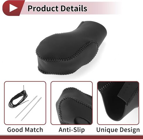 1 Pc Gear Shift Knob Cover for Ford Focus 2012-2018 Stick Shifting Handle Protector Black Faux Leather in Saudi Arabia