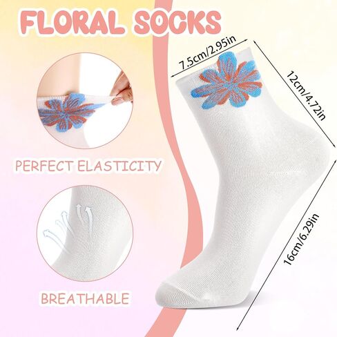Jspupifip 10 Pairs Womens Floral Socks Cute Tulip Flower Socks Funny Novelty Crew Sock in Saudi Arabia