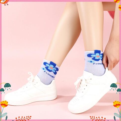 Jspupifip 10 Pairs Womens Floral Socks Cute Tulip Flower Socks Funny Novelty Crew Sock in Saudi Arabia