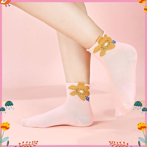 Jspupifip 10 Pairs Womens Floral Socks Cute Tulip Flower Socks Funny Novelty Crew Sock in Saudi Arabia