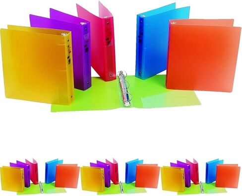 Filexec 3 Ring Binder, 1.5 Inch Capacity, Frosted, Letter Size, 6 Count (Pack of 1) Blueberry, Strawberry, Grape, Lemon, Lime, Tangerine (50160-6493) in Saudi Arabia