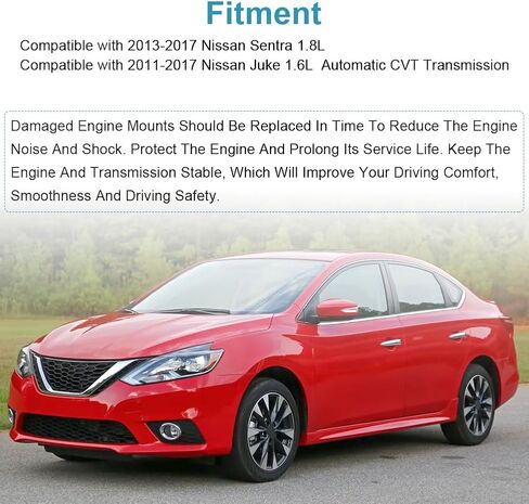 JDMON 1Pcs Engine Motor Rear Torque Strut Mount Replacement for 2013-2017 Nissan Sentra 1.8L, Juke 1.6L Auto CVT Transmission Compatible with A4360, 9699, 113601KA0A in Saudi Arabia