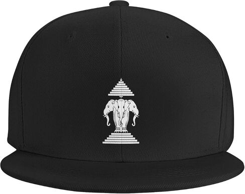 لاوس ثلاثة رؤوس الفيل قبعة بيسبول قابل للتعديل الأزياء الكلاسيكية Snapback قبعة للرجال النساء الأسود in Saudi Arabia